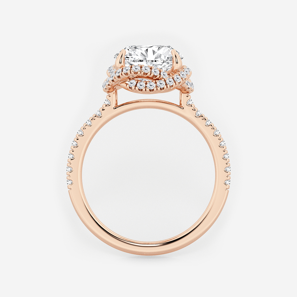 Additional Image 1 for  3 1/2 ctw Oval Lab Grown Diamond Braided Halo Engagement Ring with Micro Pave Shank