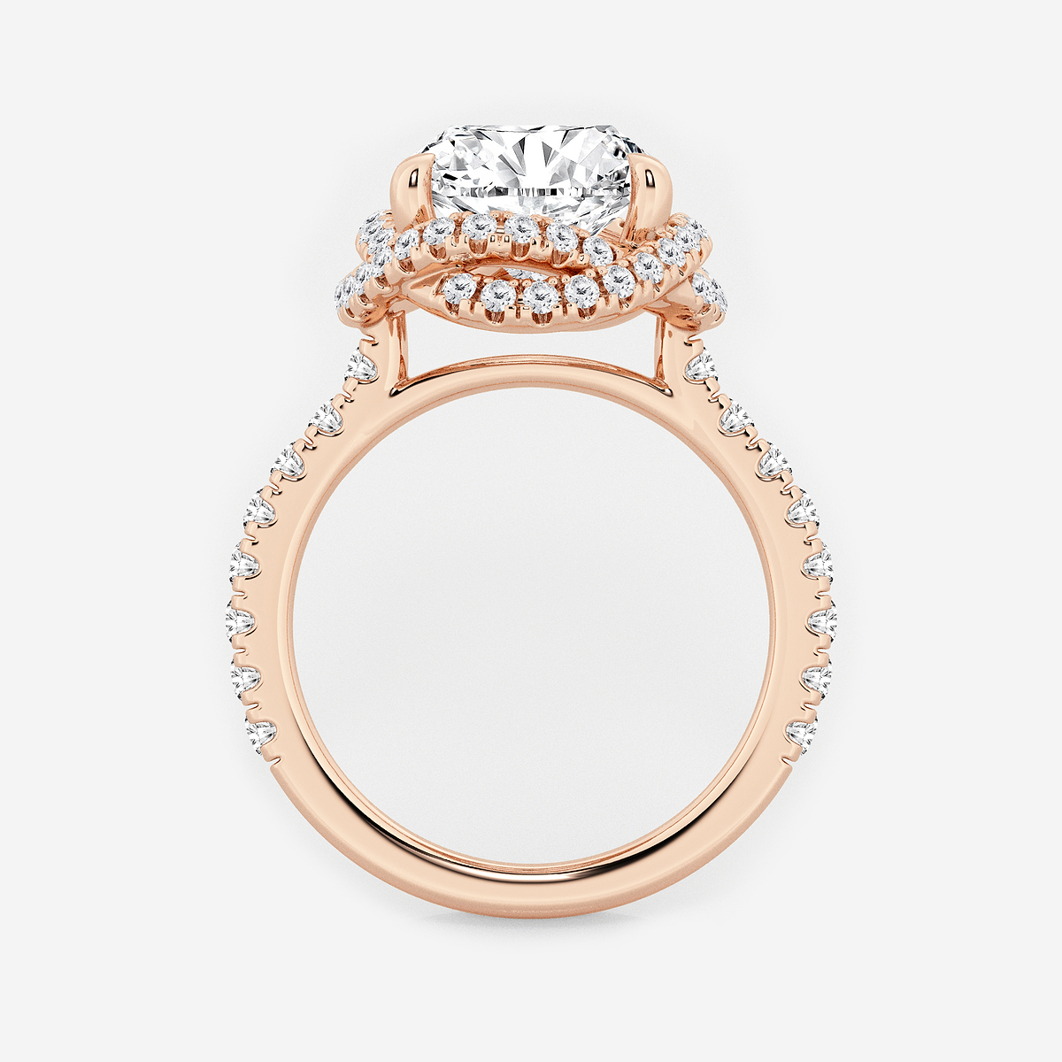 Additional Image 1 for  5 7/8 ctw Oval Lab Grown Diamond Braided Halo Engagement Ring with Micro Pave Shank