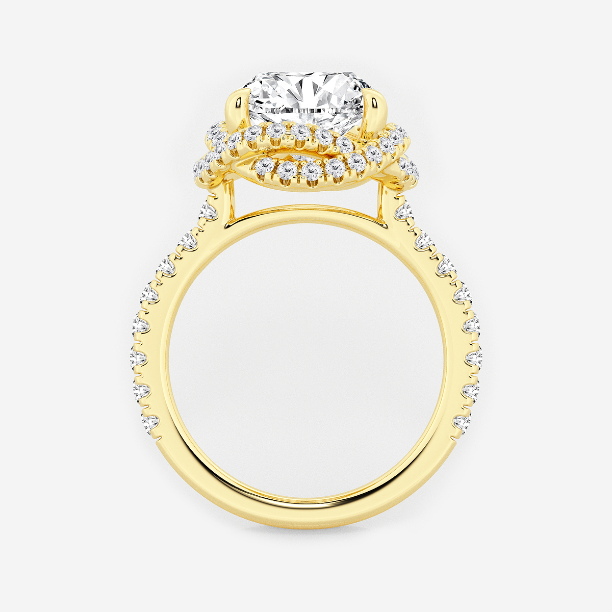 Additional Image 1 for  5 7/8 ctw Oval Lab Grown Diamond Braided Halo Engagement Ring with Micro Pave Shank