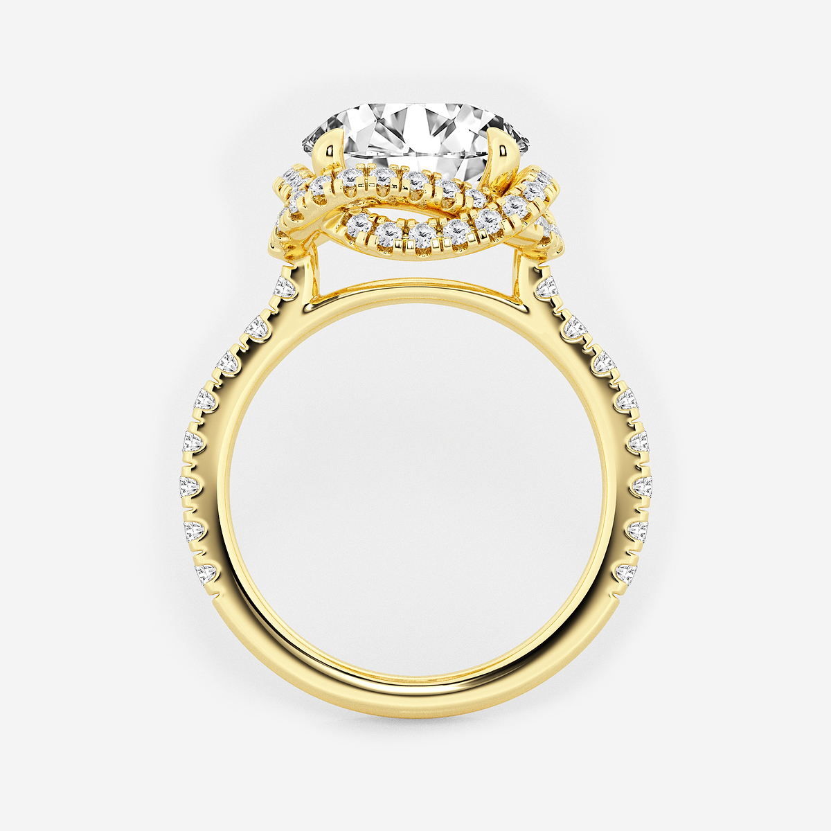Additional Image 1 for  5 7/8 ctw Round Lab Grown Diamond Braided Halo Engagement Ring with Micro Pave Shank