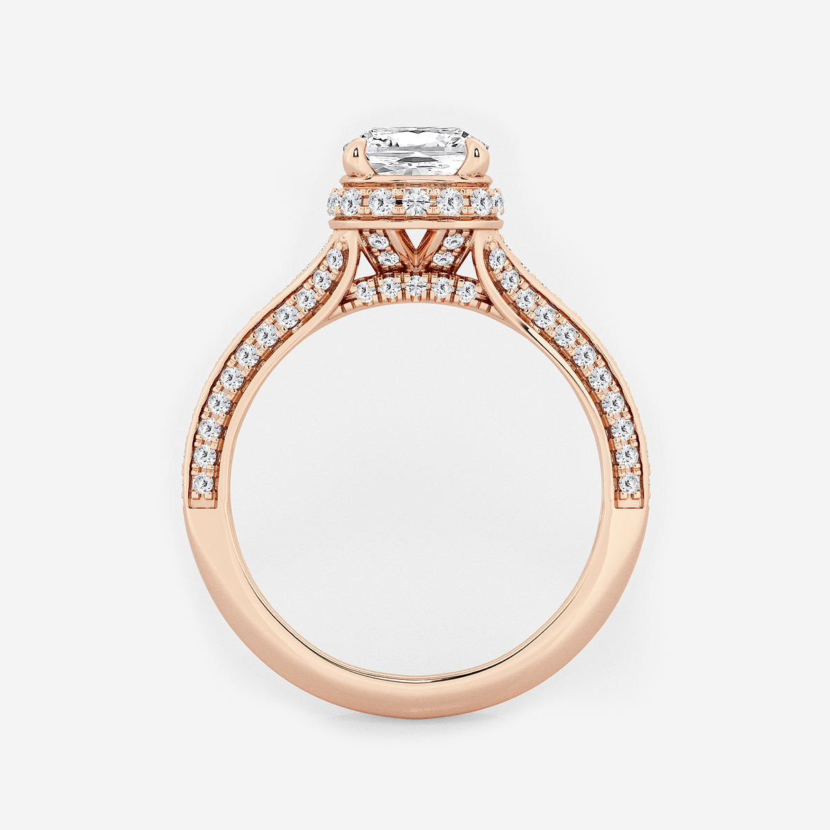 Additional Image 1 for  2 1/2 ctw Cushion Lab Grown Diamond Channel Band Halo Bridal Set