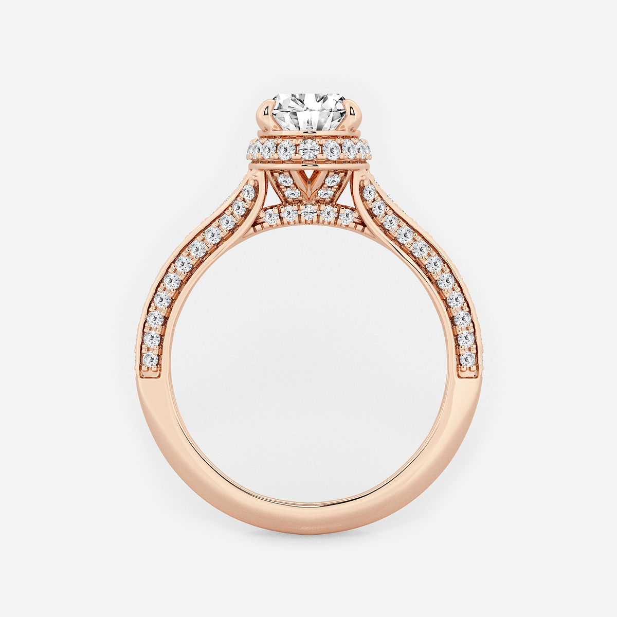Additional Image 1 for  2 1/2 ctw Oval Lab Grown Diamond Channel Band Halo Bridal Set