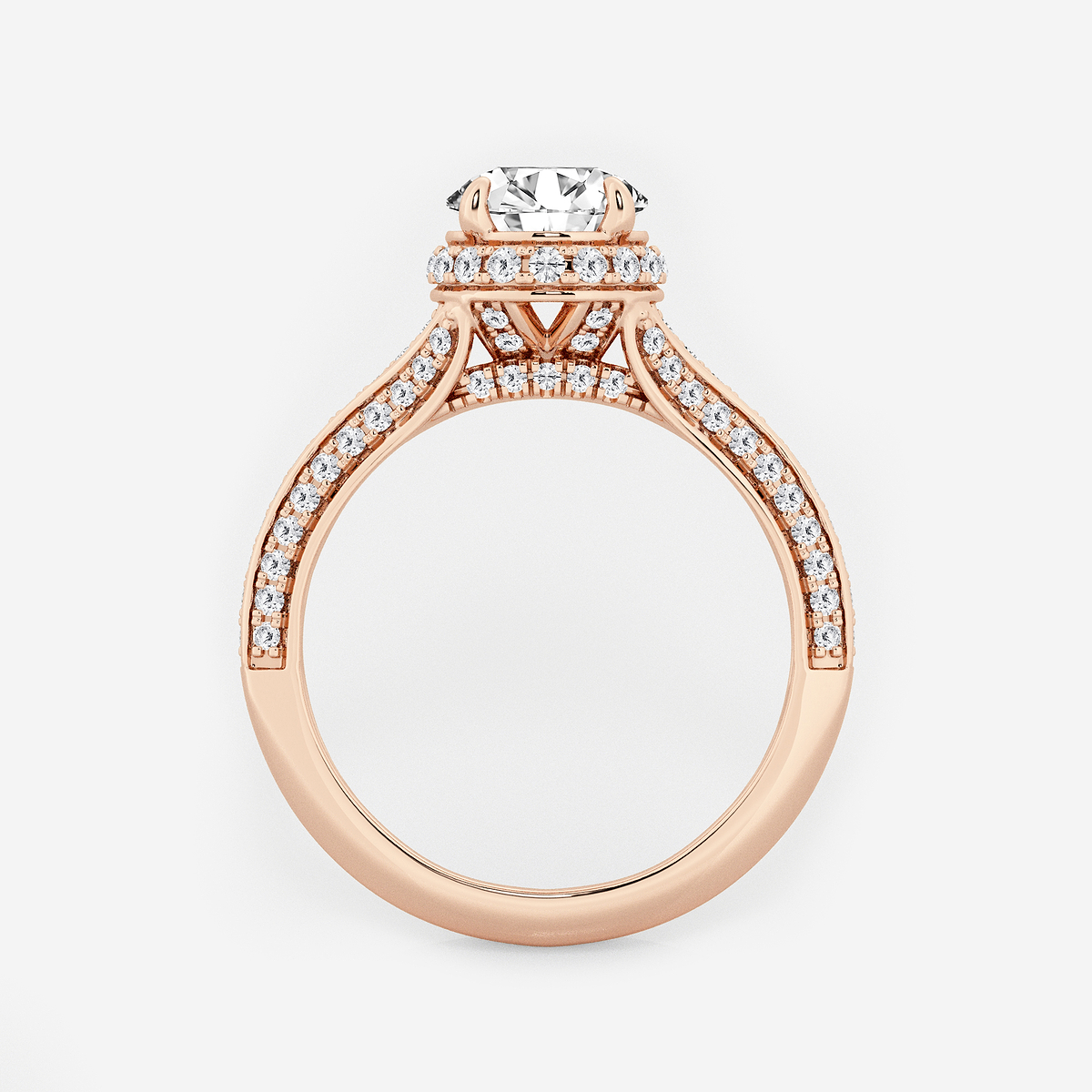 Additional Image 1 for  2 1/2 ctw Round Lab Grown Diamond Channel Band Halo Bridal Set