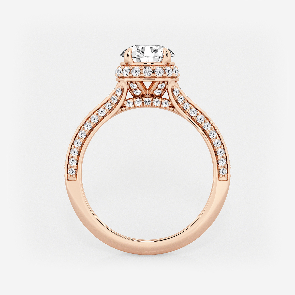 Additional Image 1 for  3 ctw Round Lab Grown Diamond Channel Band Halo Bridal Set