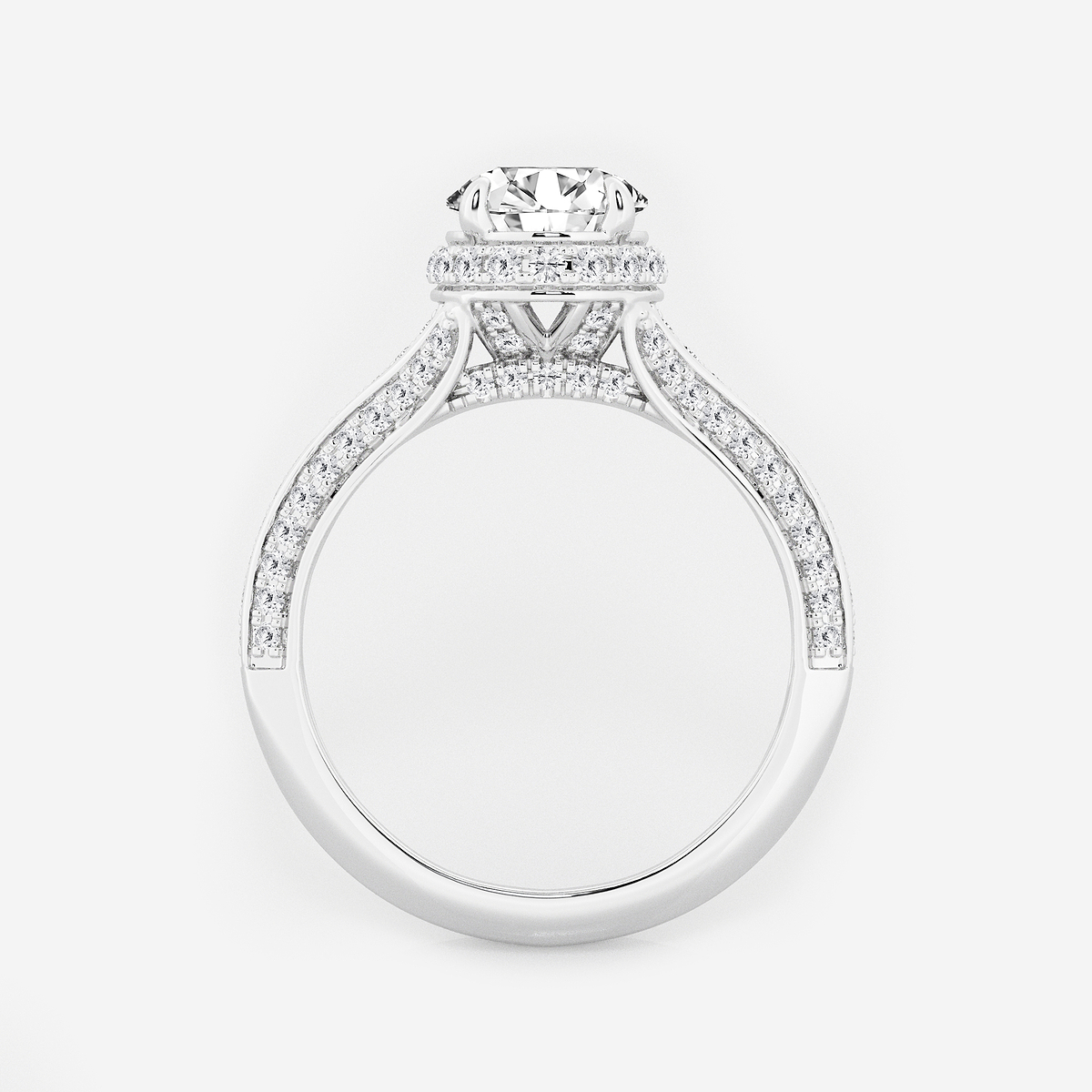 Additional Image 1 for  2 1/2 ctw Round Lab Grown Diamond Channel Band Halo Bridal Set