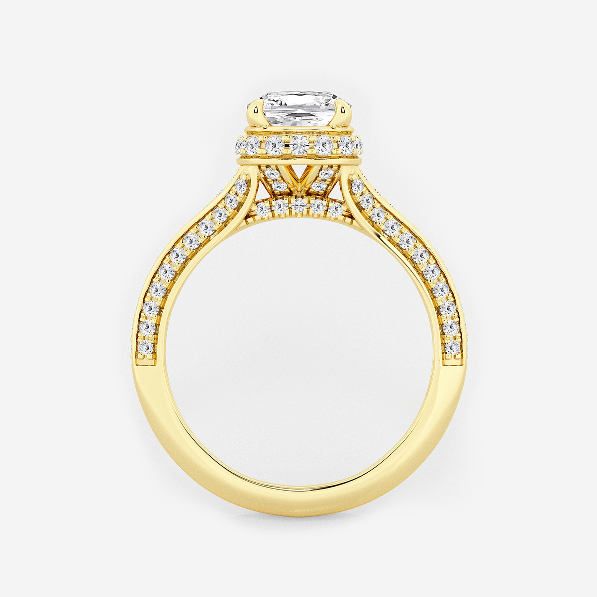 Additional Image 1 for  2 1/2 ctw Cushion Lab Grown Diamond Channel Band Halo Bridal Set