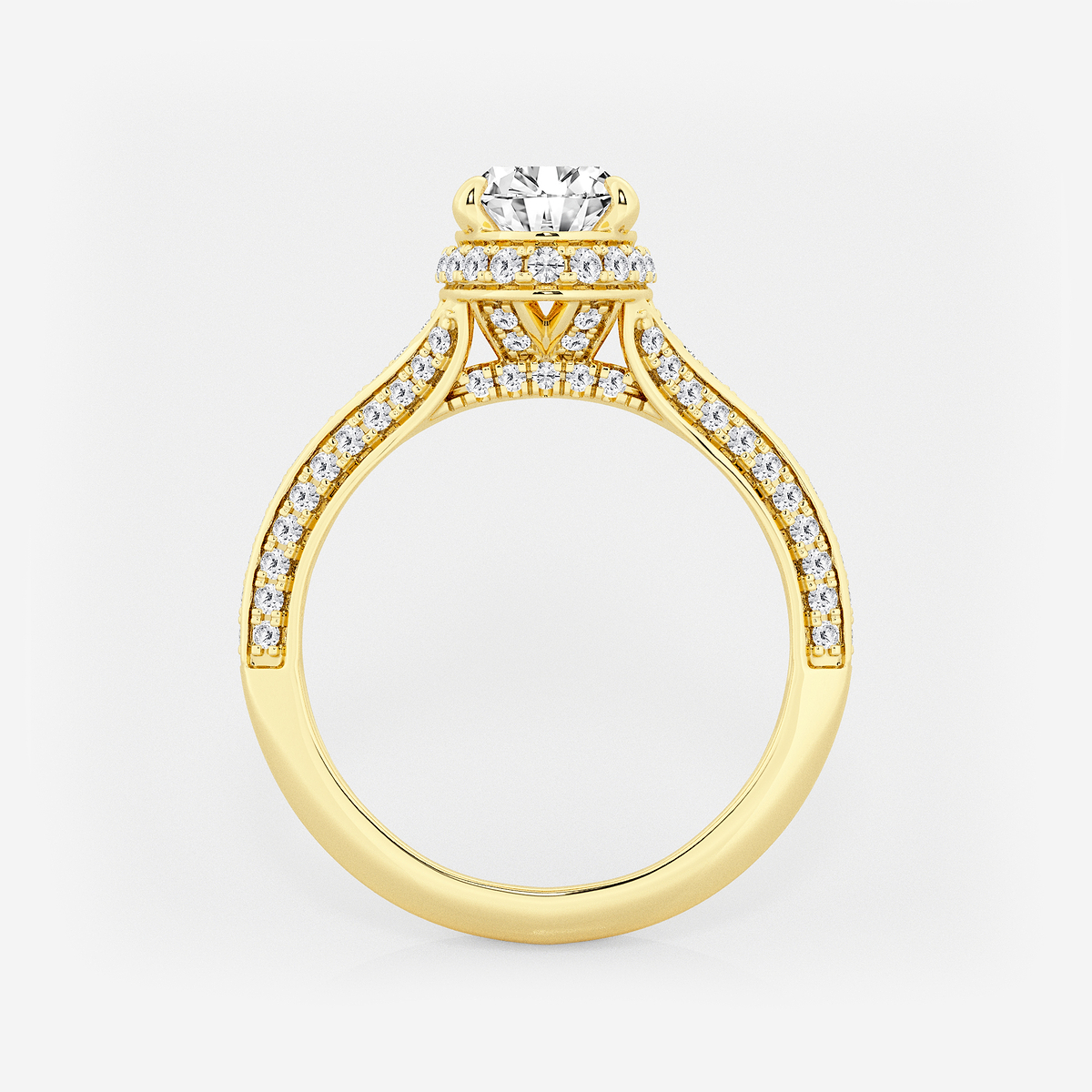 Additional Image 1 for  2 1/2 ctw Oval Lab Grown Diamond Channel Band Halo Bridal Set