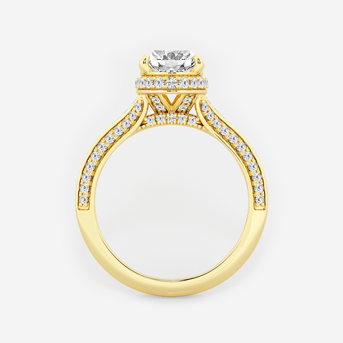 Additional Image 1 for  3 ctw Oval Lab Grown Diamond Channel Band Halo Bridal Set