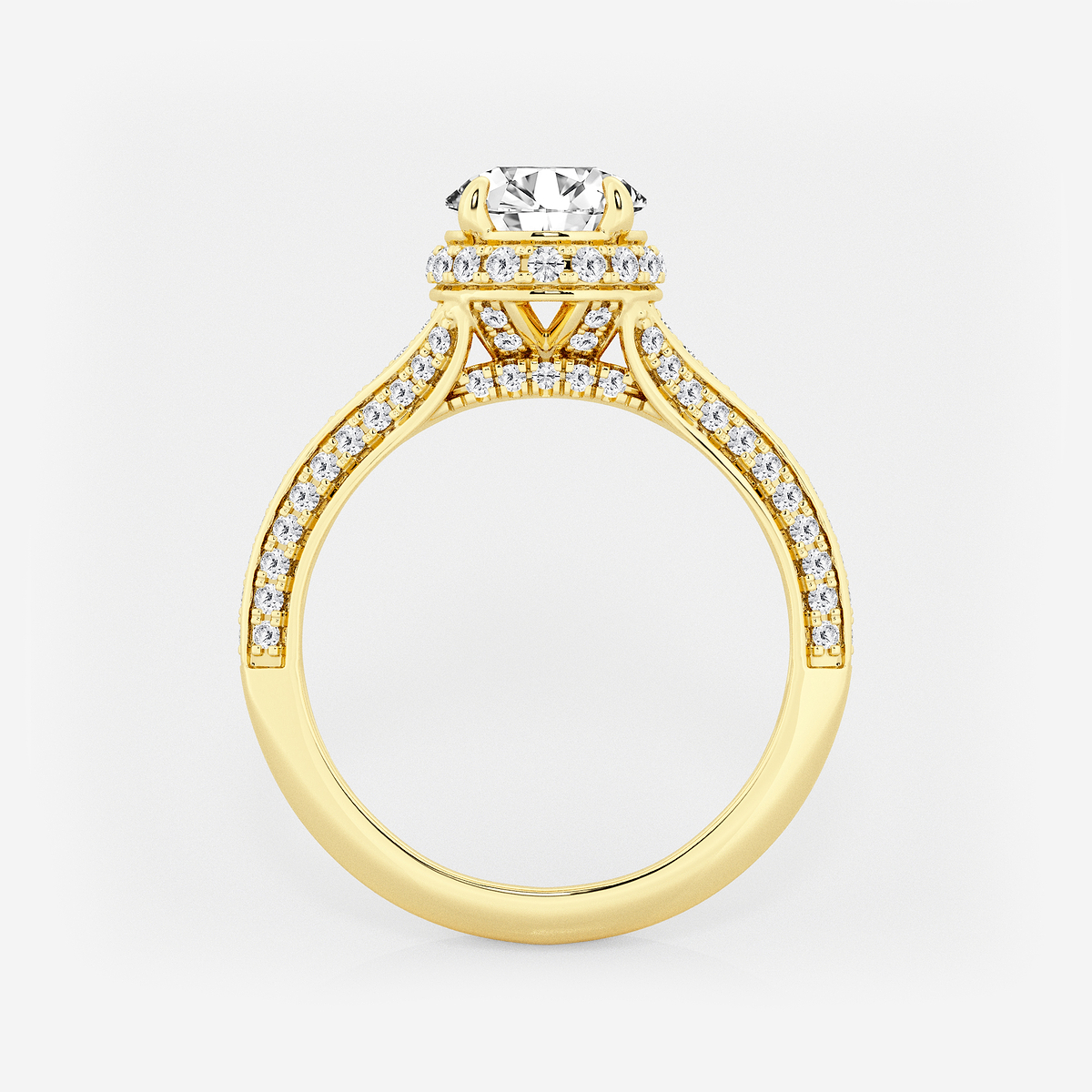 Additional Image 1 for  2 1/2 ctw Round Lab Grown Diamond Channel Band Halo Bridal Set