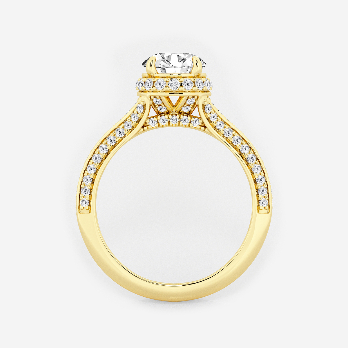 Additional Image 1 for  3 ctw Round Lab Grown Diamond Channel Band Halo Bridal Set