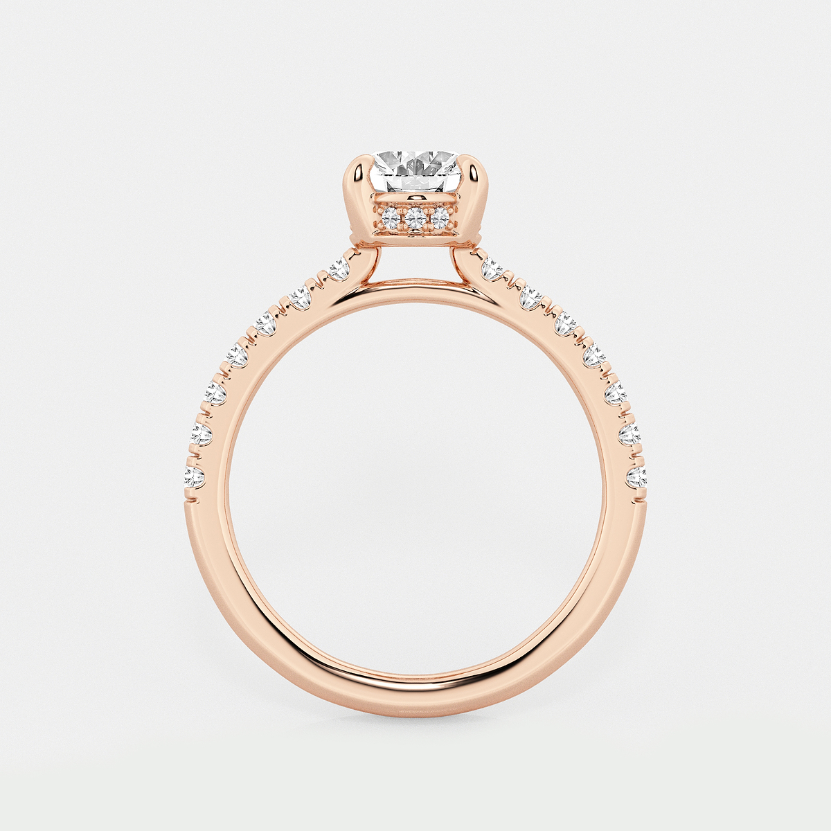 Additional Image 1 for  2 1/4 ctw Oval Lab Grown Diamond Hidden Halo Bridal Set