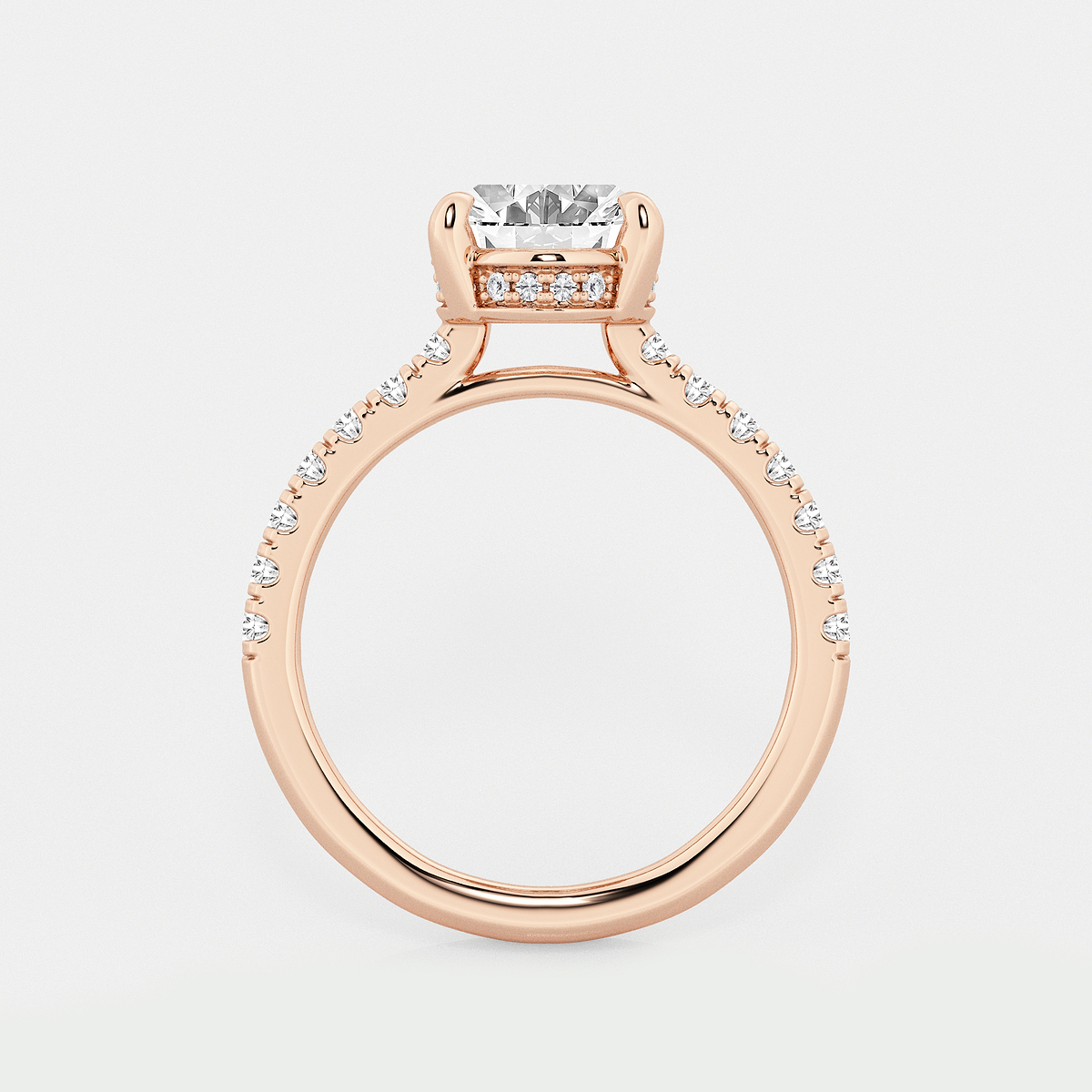 Additional Image 1 for  3 3/4 ctw Oval Lab Grown Diamond Hidden Halo Bridal Set