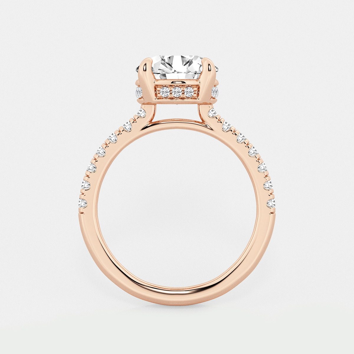 Additional Image 1 for  3 3/4 ctw Round Lab Grown Diamond Hidden Halo Bridal Set