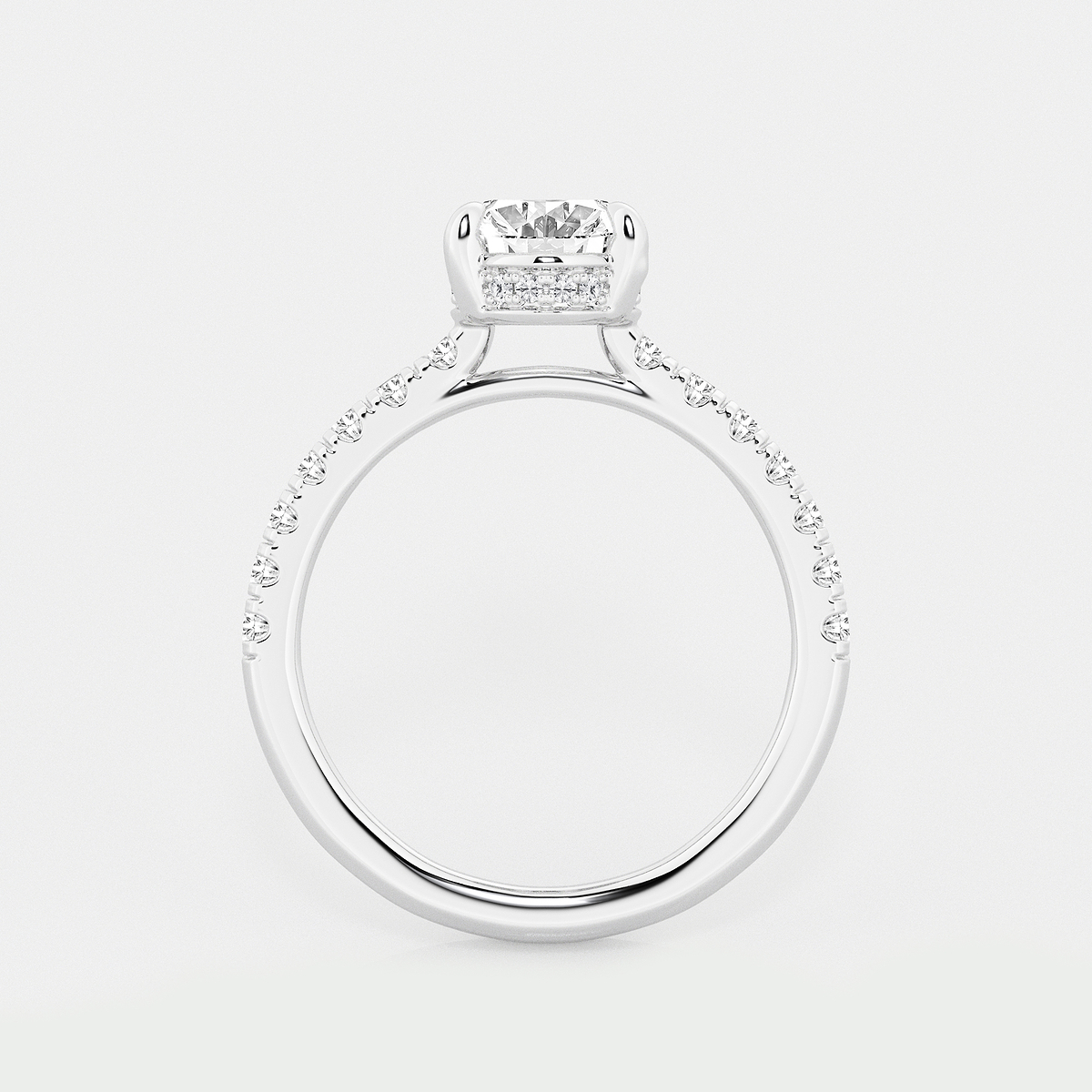 Additional Image 1 for  2 3/4 ctw Oval Lab Grown Diamond Hidden Halo Bridal Set