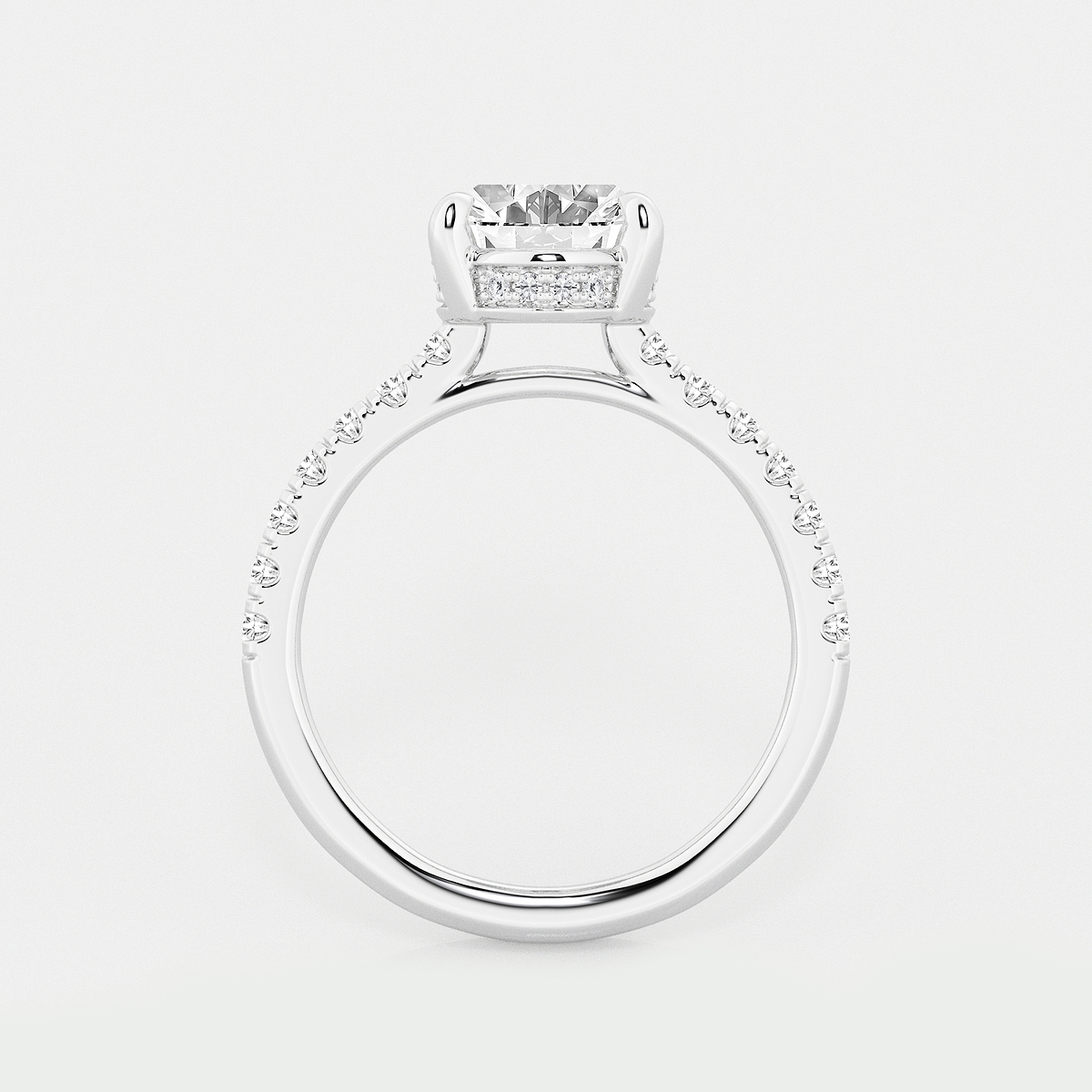 Additional Image 1 for  3 3/4 ctw Oval Lab Grown Diamond Hidden Halo Bridal Set