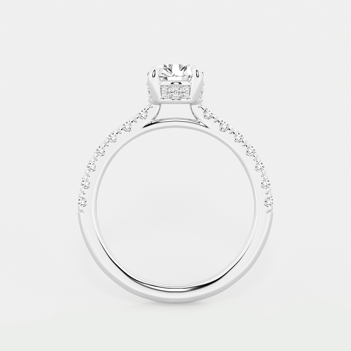 1 3/4 ctw Round Lab Grown Diamond Hidden Halo Bridal Set 14K White Gold, E, VS1