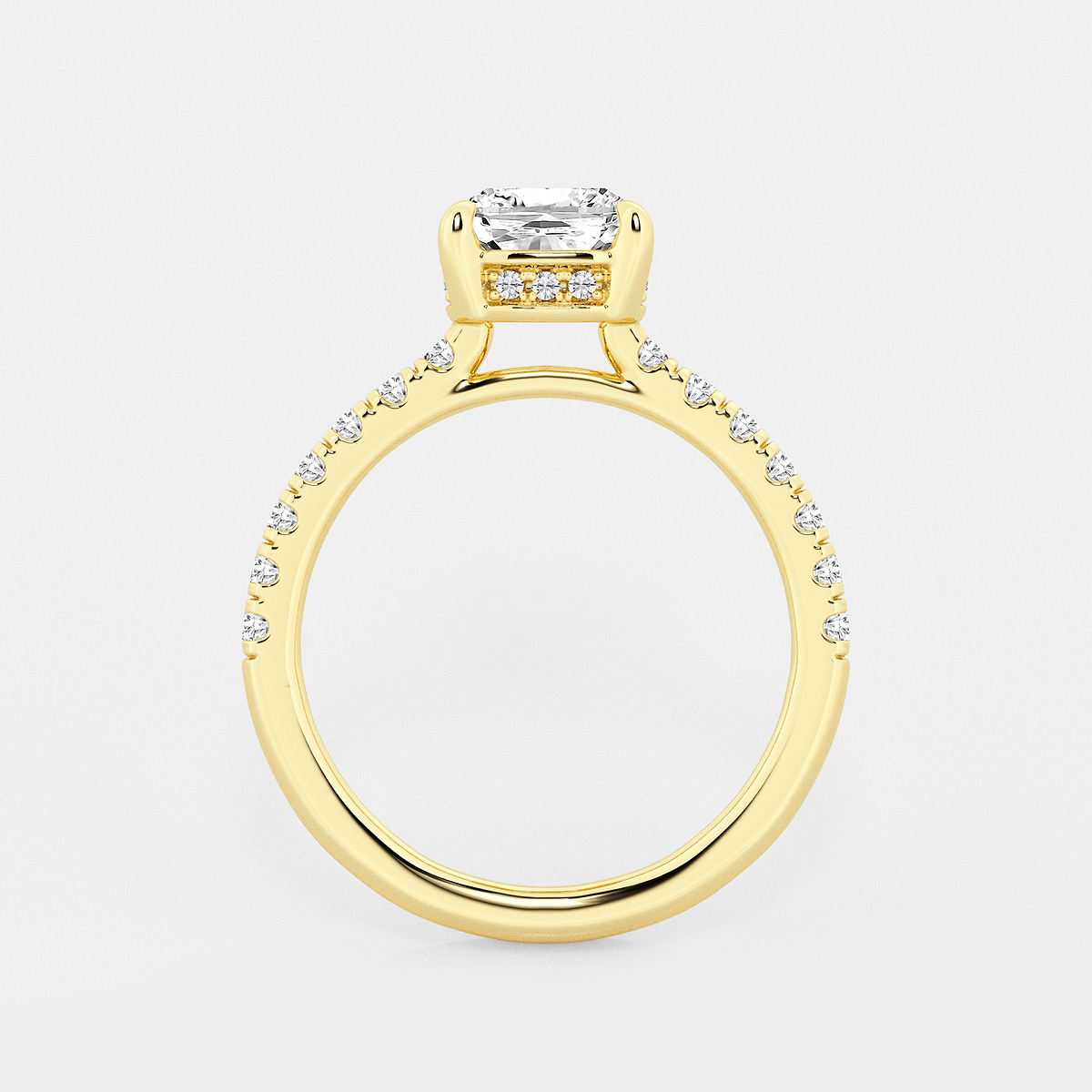 Additional Image 1 for  2 3/4 ctw Cushion Lab Grown Diamond Hidden Halo Bridal Set