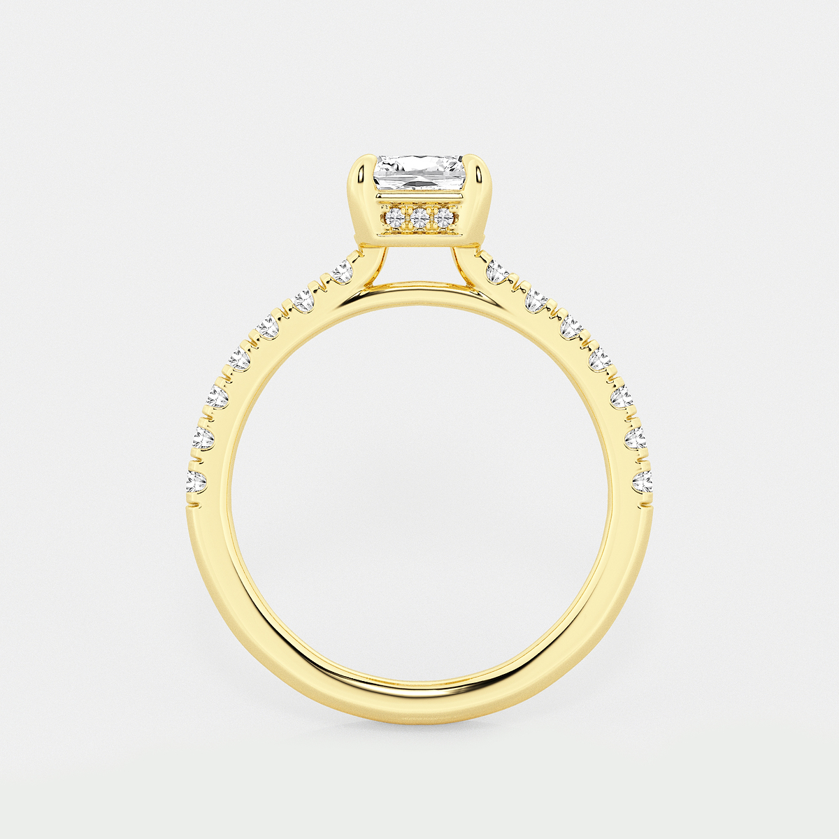 Additional Image 1 for  2 3/4 ctw Emerald Lab Grown Diamond Hidden Halo Bridal Set