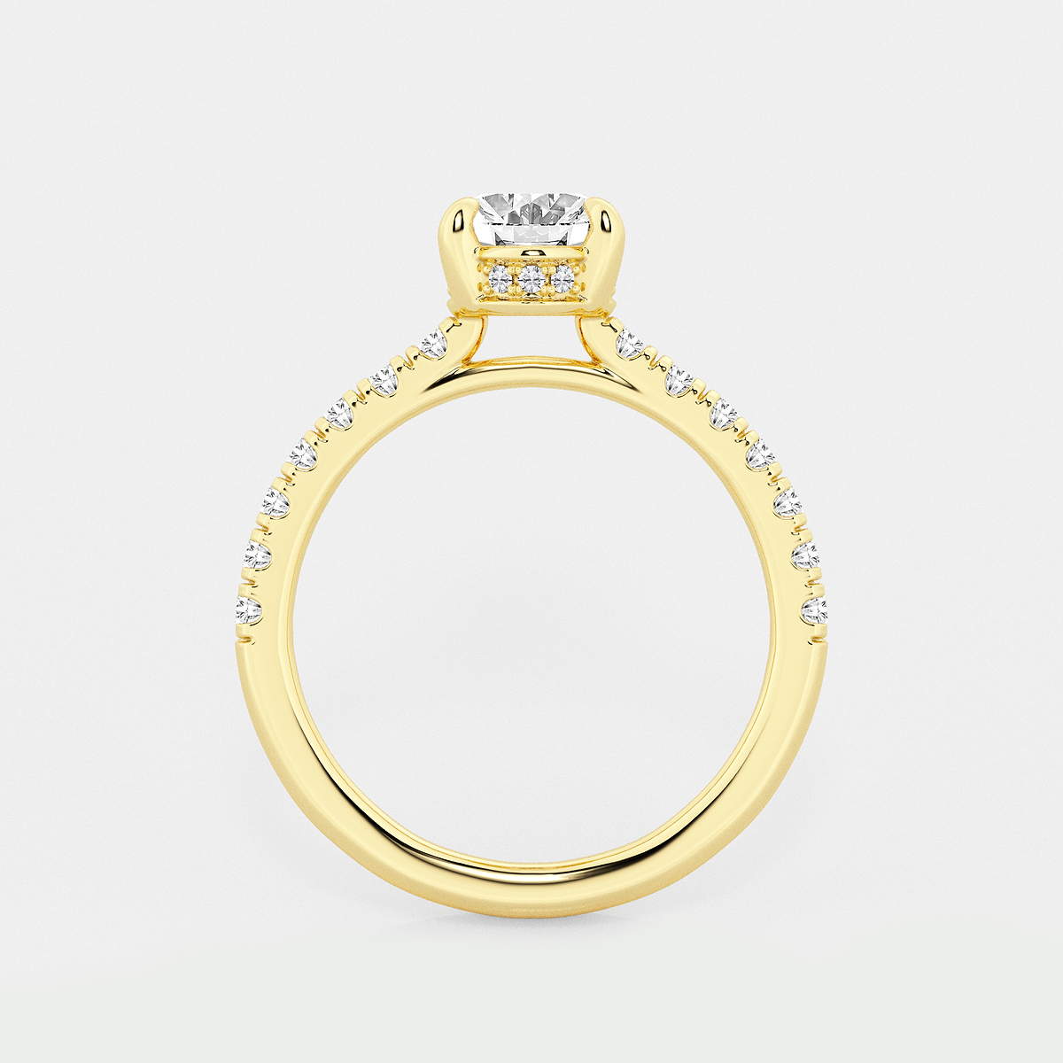Additional Image 1 for  2 1/4 ctw Oval Lab Grown Diamond Hidden Halo Bridal Set