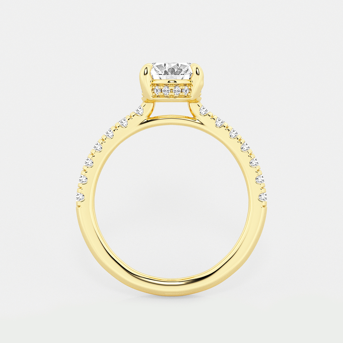 Additional Image 1 for  2 3/4 ctw Oval Lab Grown Diamond Hidden Halo Bridal Set