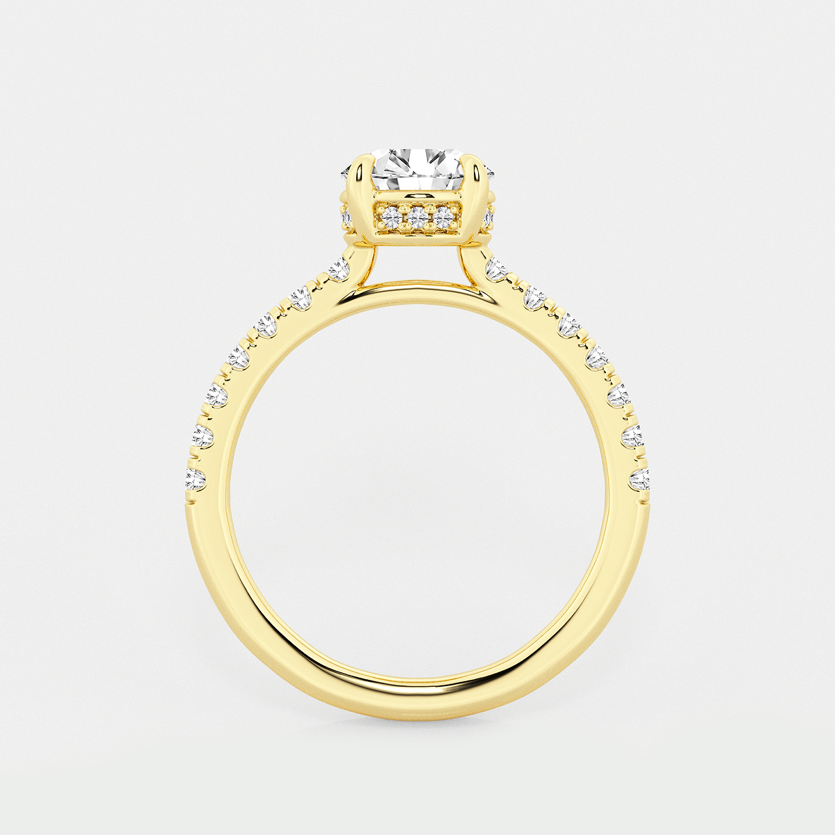 Additional Image 1 for  2 1/4 ctw Round Lab Grown Diamond Hidden Halo Bridal Set