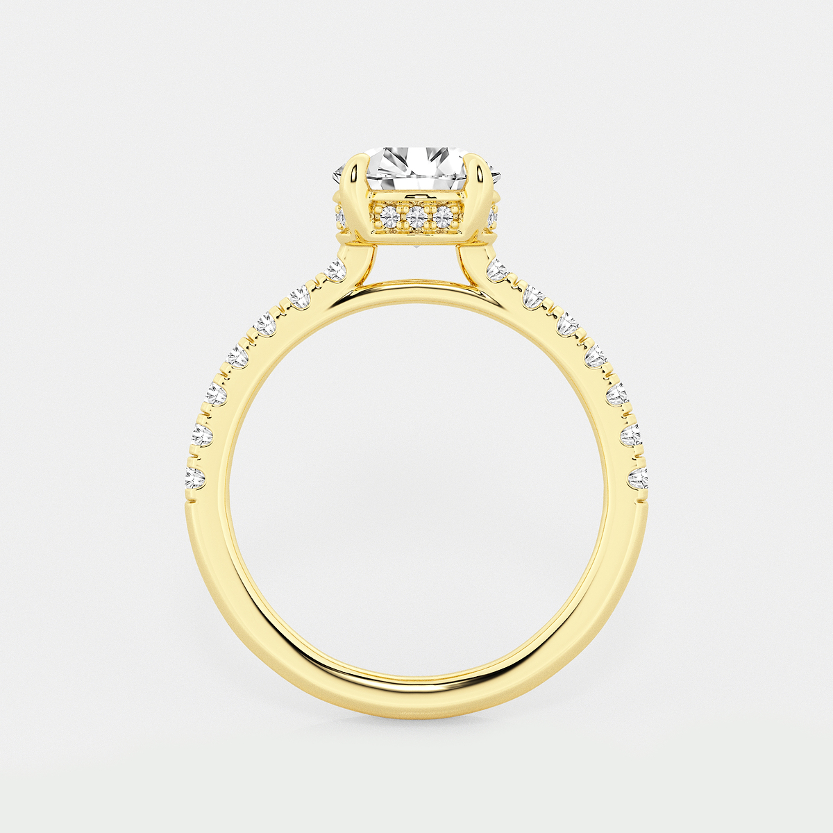 Additional Image 1 for  2 3/4 ctw Round Lab Grown Diamond Hidden Halo Bridal Set