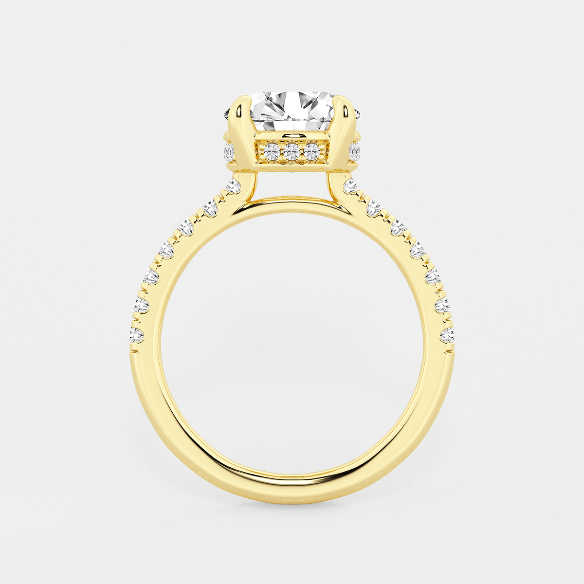 Additional Image 1 for  3 3/4 ctw Round Lab Grown Diamond Hidden Halo Bridal Set