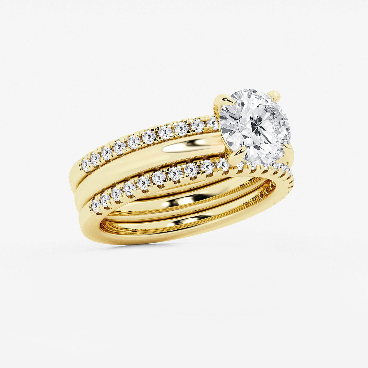 Additional Image 1 for  2 1/2 ctw Round Lab Grown Diamond Double Band Bridal Set