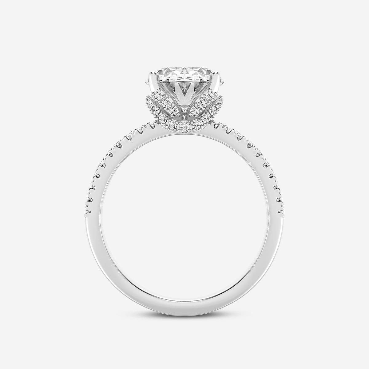 Additional Image 1 for  Badgley Mischka Near-Colorless 4 2/5 ctw Oval Lab Grown Diamond Split Shank Draped Hidden Halo Engagement Ring