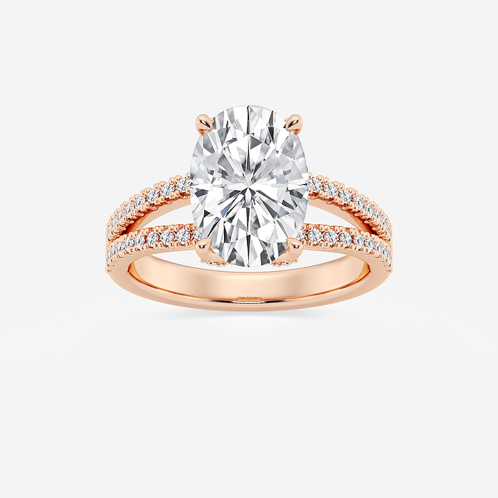 Zenobia 3 ctw Cushion Lab Grown Diamond Old Mine Cut Split Shank