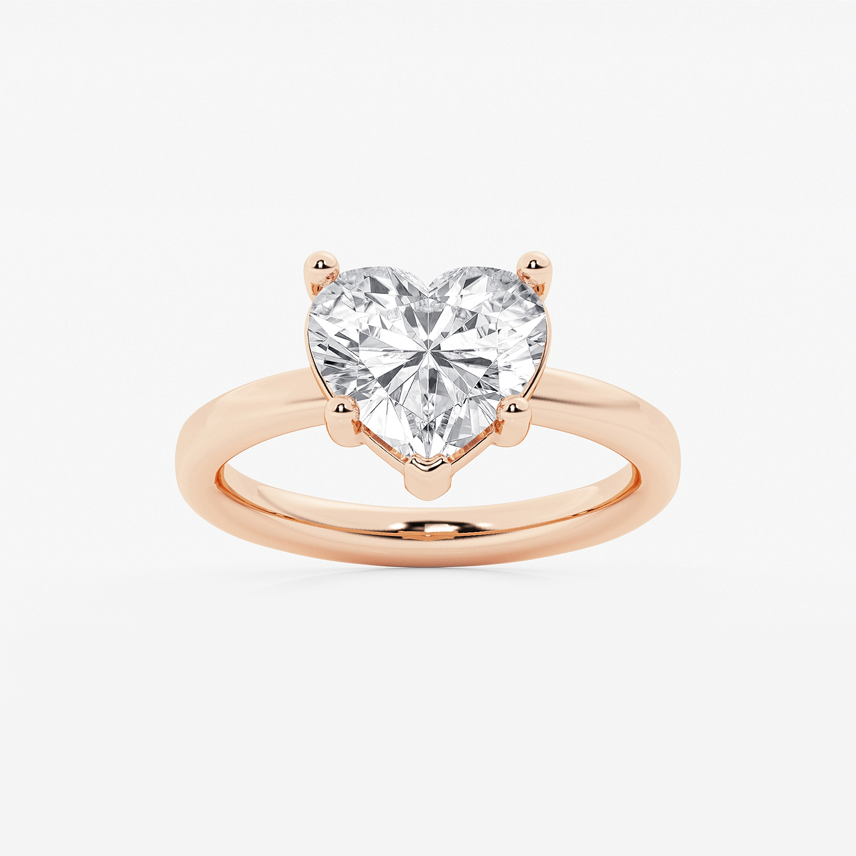 3 ctw Heart Lab Grown Diamond Low Setting Solitaire Engagement Ring