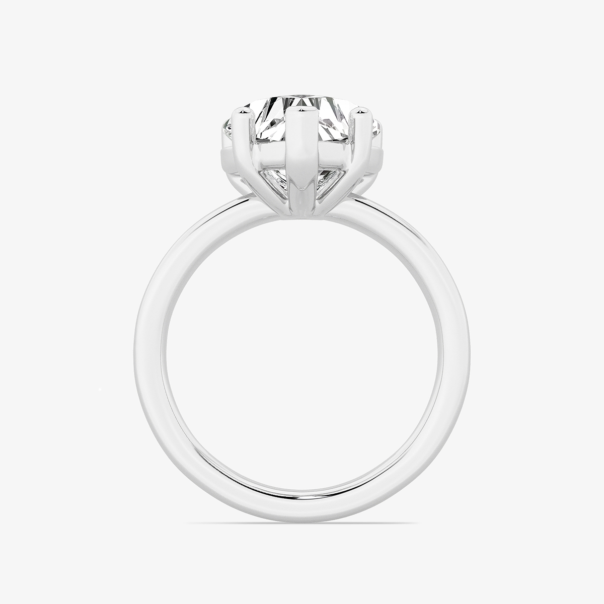 Additional Image 1 for  3 ctw Heart Lab Grown Diamond Low Setting Solitaire Engagement Ring