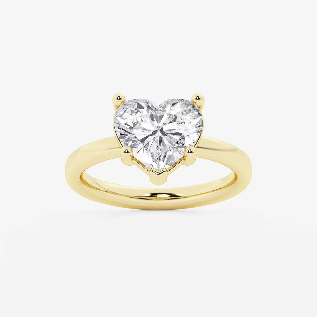 3 ctw Heart Lab Grown Diamond Low Setting Solitaire Engagement Ring
