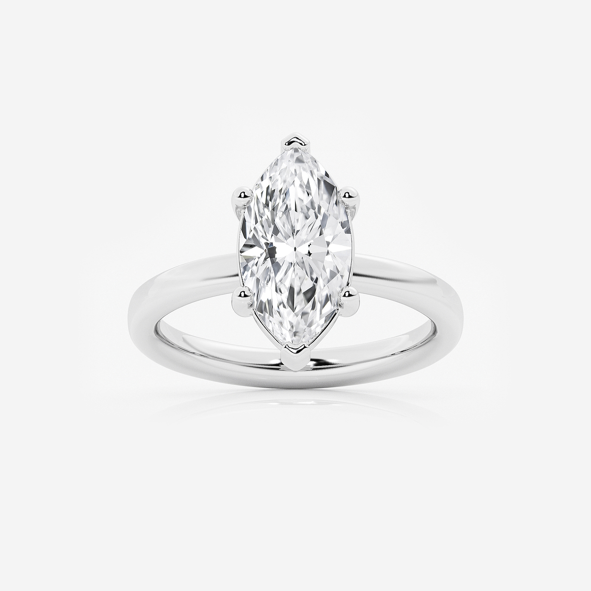 2 1/2 ctw Marquise Lab Grown Diamond Low Setting Solitaire Engagement Ring