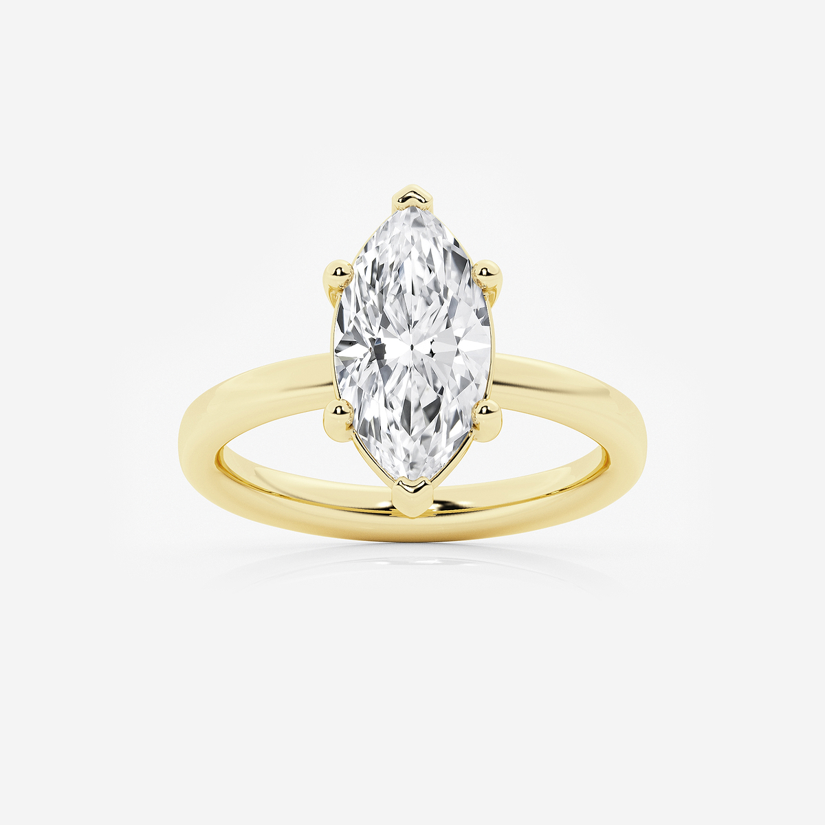 3 ctw Marquise Lab Grown Diamond Low Setting Solitaire Engagement Ring