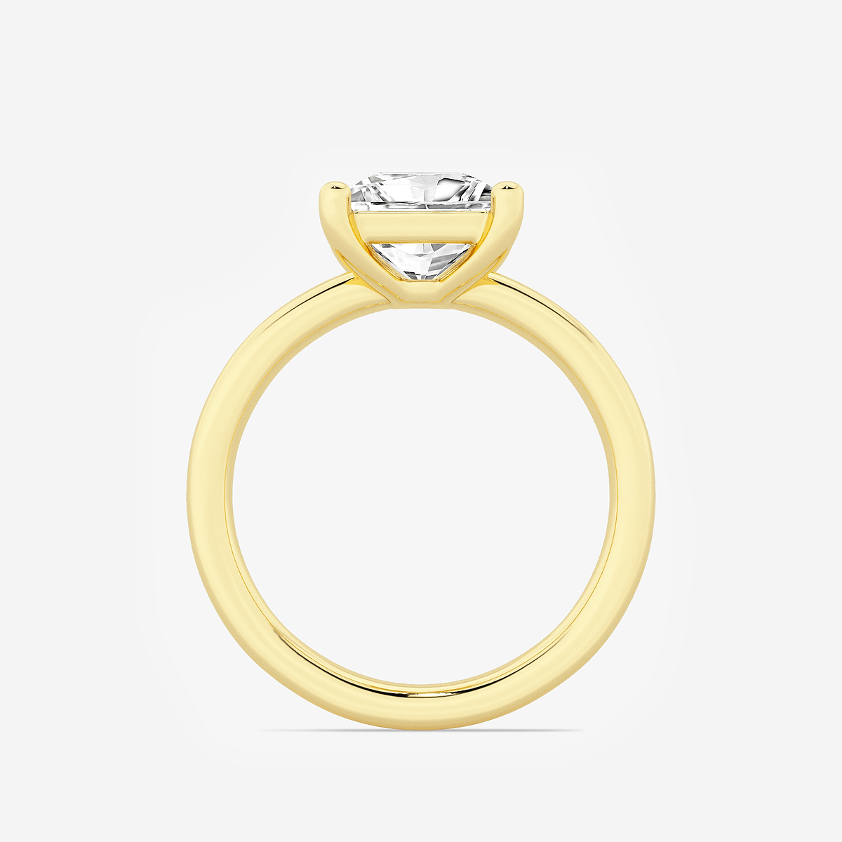 Additional Image 1 for  2 ctw Princess Lab Grown Diamond Low Setting Solitaire Engagement Ring