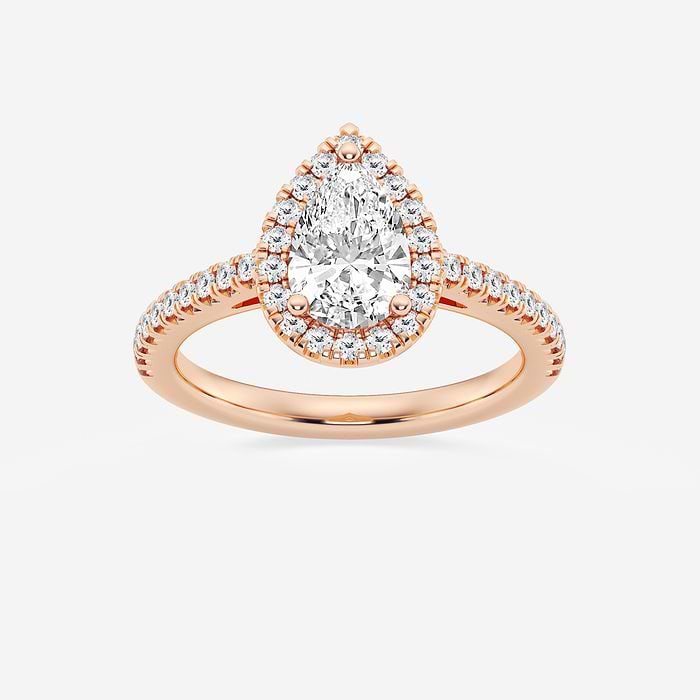 1/3 ctw Round Lab Grown Diamond Chevron Ring Enhancer 14K Rose Gold, F, VS2