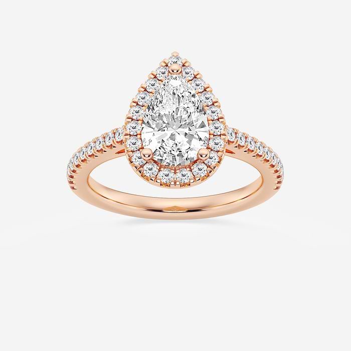1/3 ctw Round Lab Grown Diamond Chevron Ring Enhancer 14K Rose Gold, F, VS2
