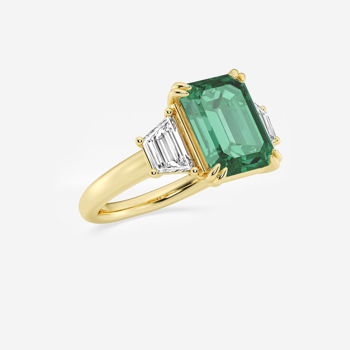 usacoffee TMD Emerald Groove リミッター Vivid Green Emerald And Diamond Ring, 0.36 Ct. (0.62 Ct. TW