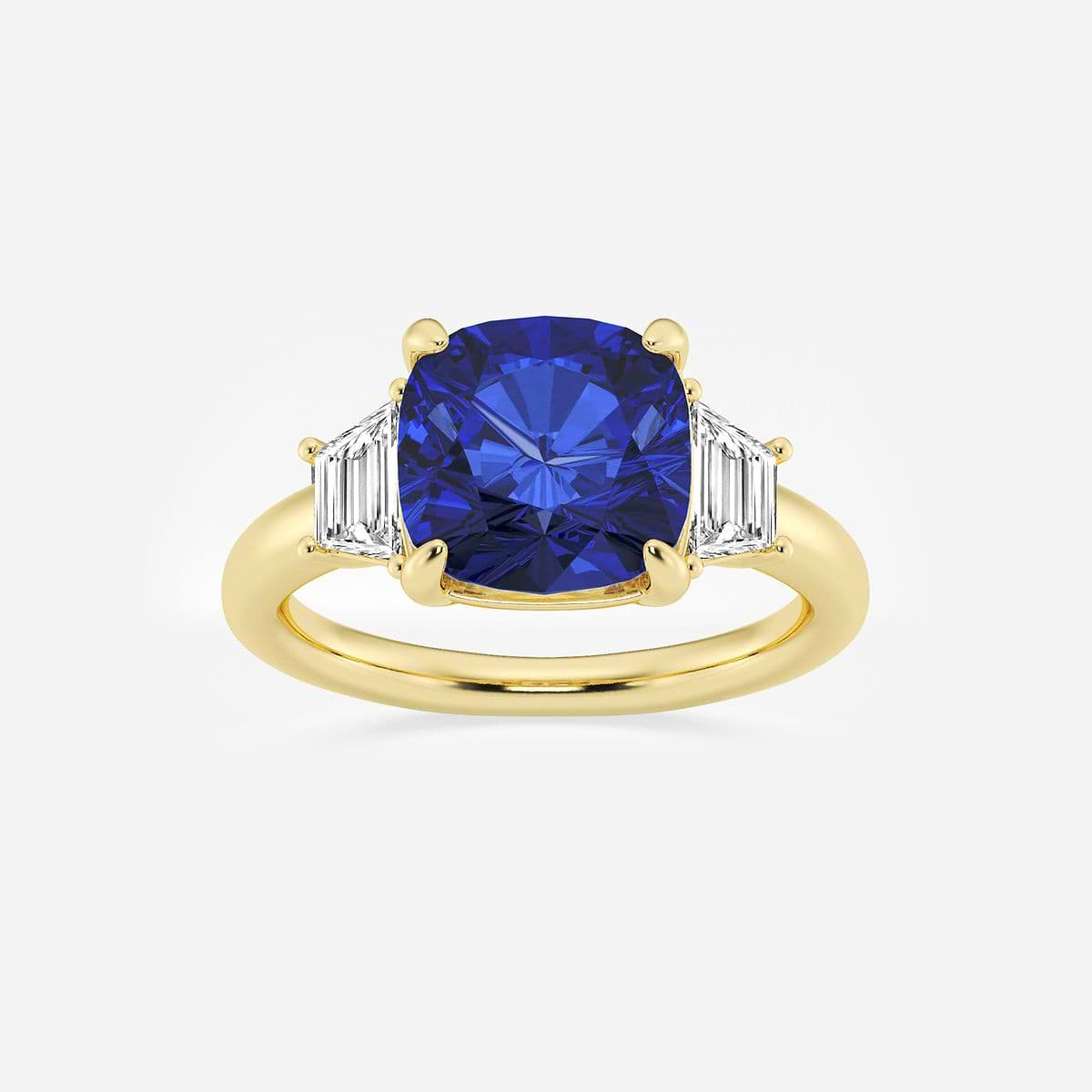 14k White Gold 9mm Cushion Cut Created Emerald & Diamond Halo-Style Ring 14k White Gold 9mm Cushion Cut Created Emerald & Diamond Halo-Style Ring