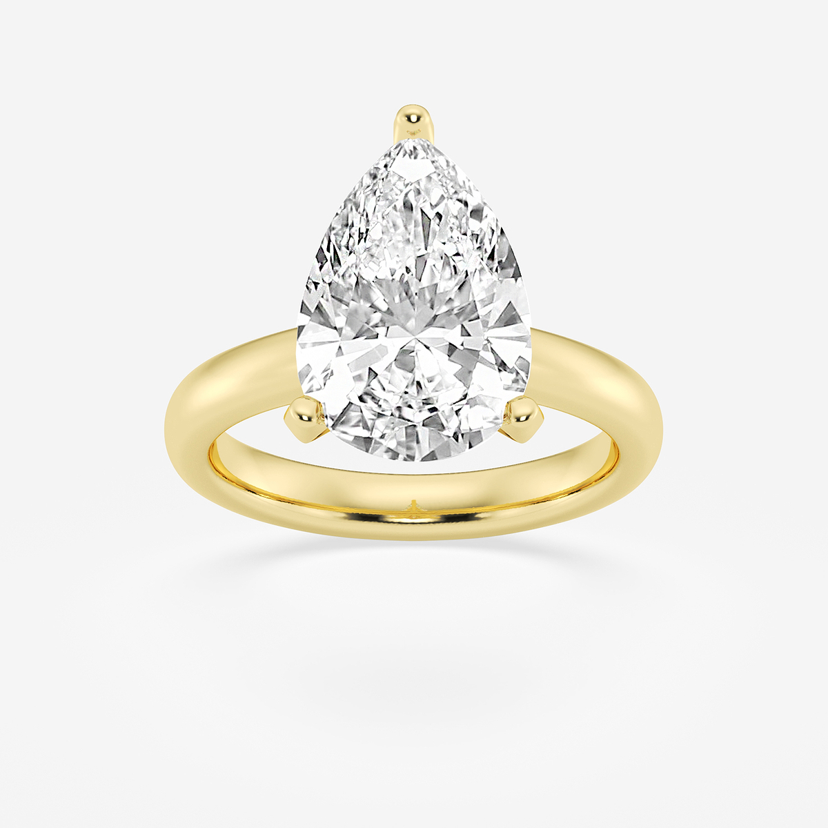 5 ctw Pear Lab Grown Diamond Classic Solitaire Engagement Ring 14K Yellow Gold, F, VS2