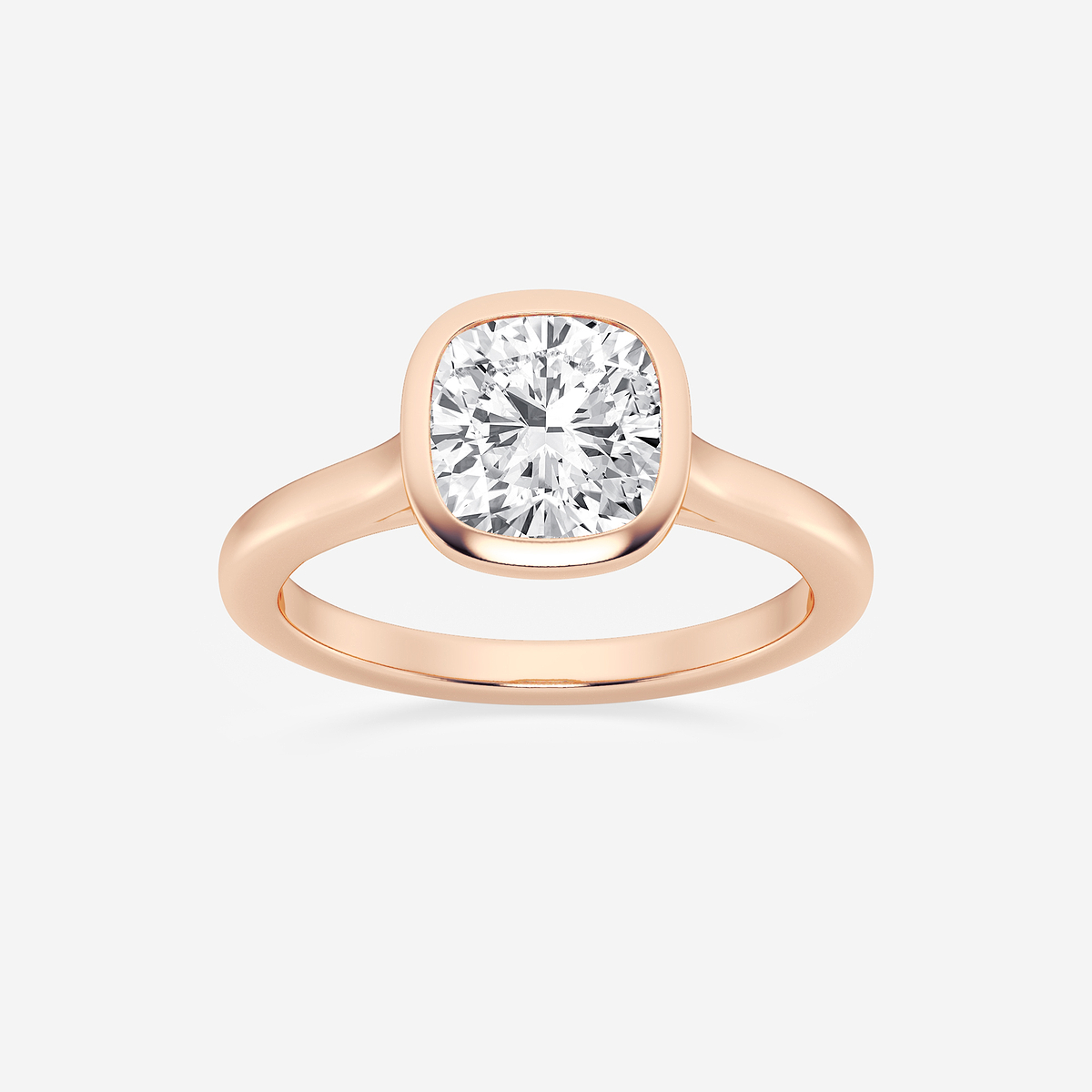 2 ctw Cushion Lab Grown Diamond Bezel Set Solitaire Engagement Ring