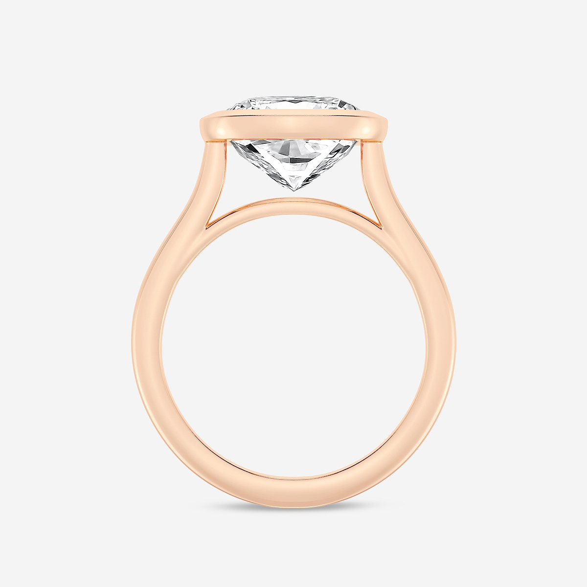 Additional Image 1 for  5 ctw Cushion Lab Grown Diamond Bezel Set Solitaire Engagement Ring