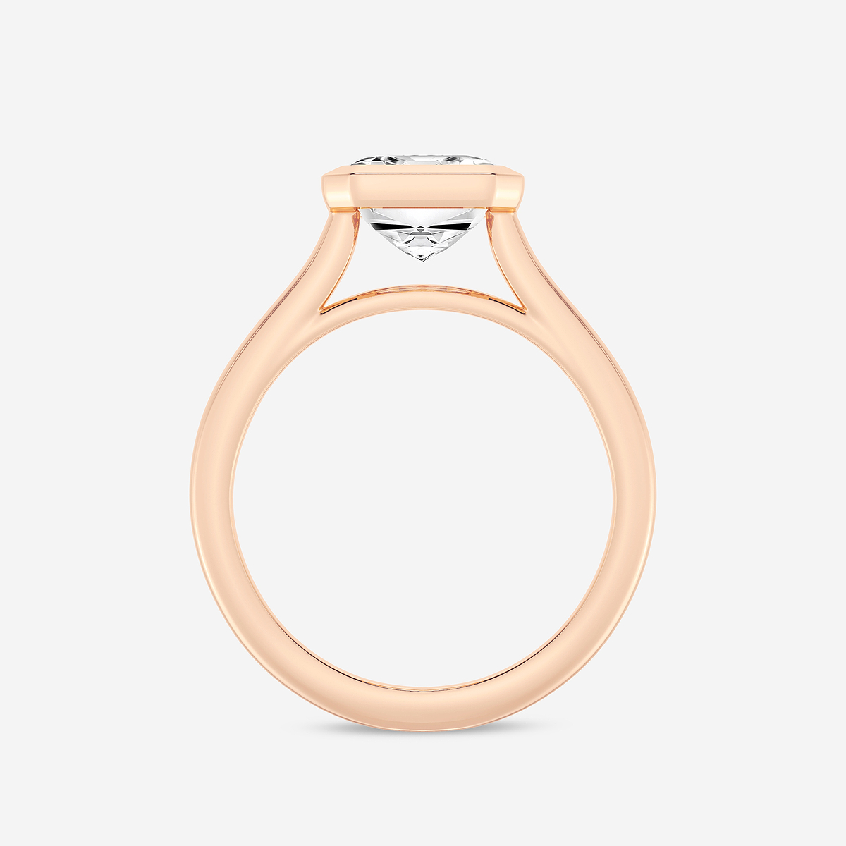 Additional Image 1 for  5 ctw Emerald Lab Grown Diamond Bezel Set Solitaire Engagement Ring