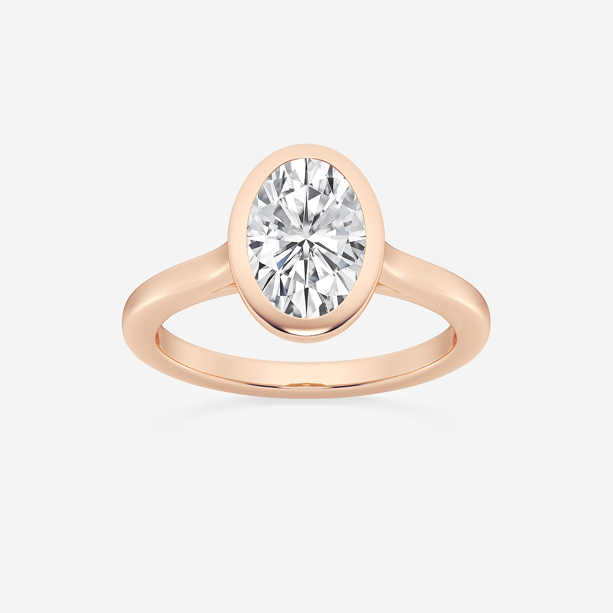 2 ctw Oval Lab Grown Diamond Bezel Set Solitaire Engagement Ring