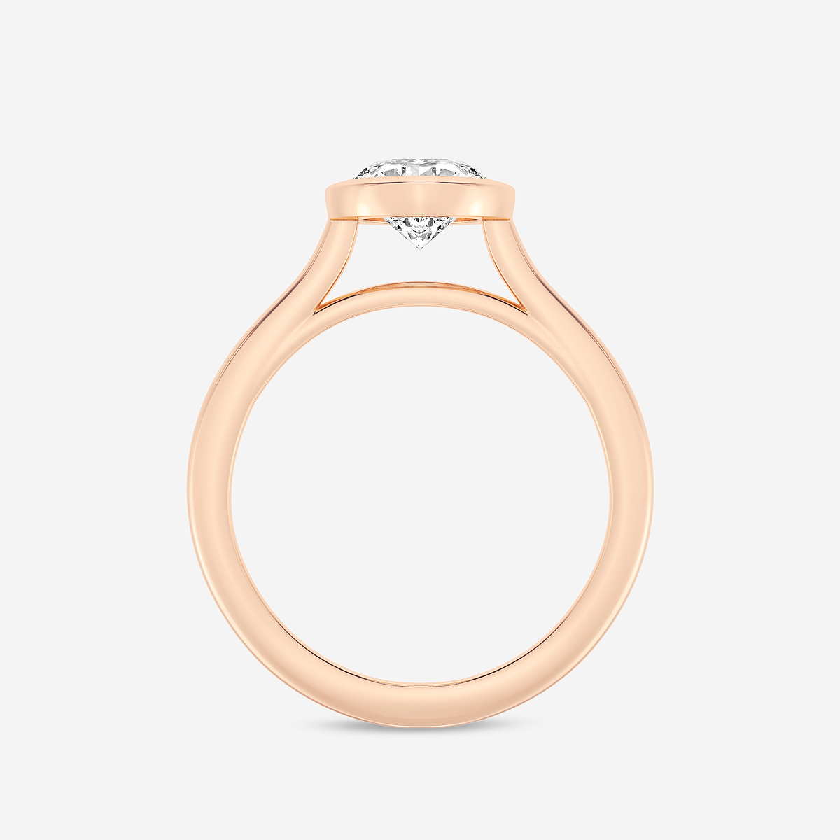 Additional Image 1 for  2 ctw Oval Lab Grown Diamond Bezel Set Solitaire Engagement Ring