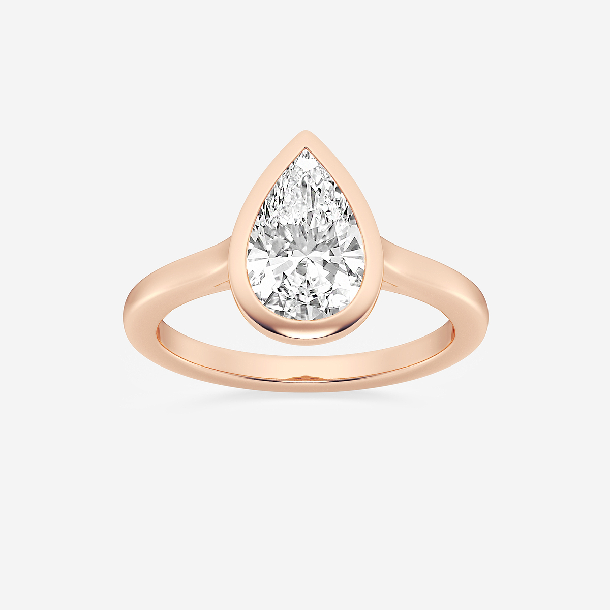 2 ctw Pear Lab Grown Diamond Bezel Set Solitaire Engagement Ring