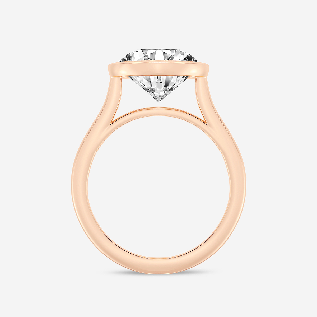 Additional Image 1 for  5 ctw Round Lab Grown Diamond Bezel Set Solitaire Engagement Ring