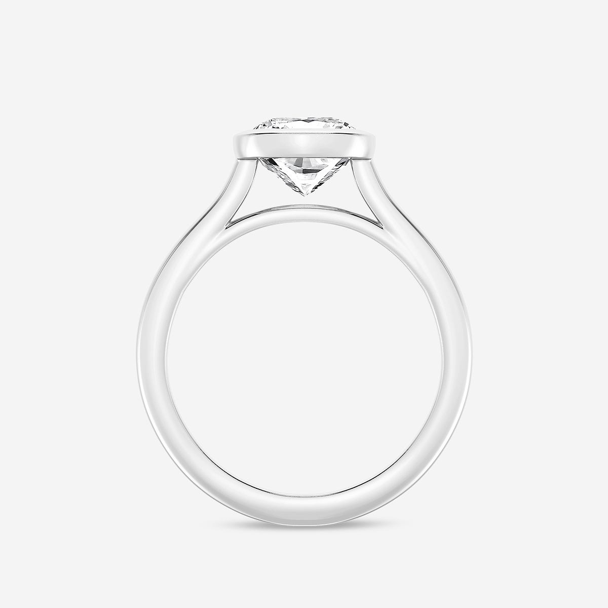 Additional Image 1 for  2 ctw Cushion Lab Grown Diamond Bezel Set Solitaire Engagement Ring