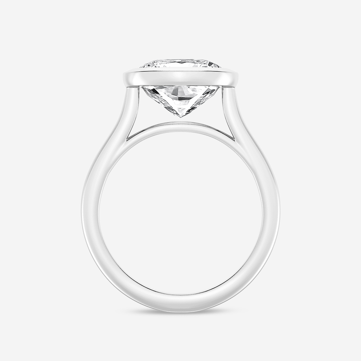 Additional Image 1 for  5 ctw Cushion Lab Grown Diamond Bezel Set Solitaire Engagement Ring